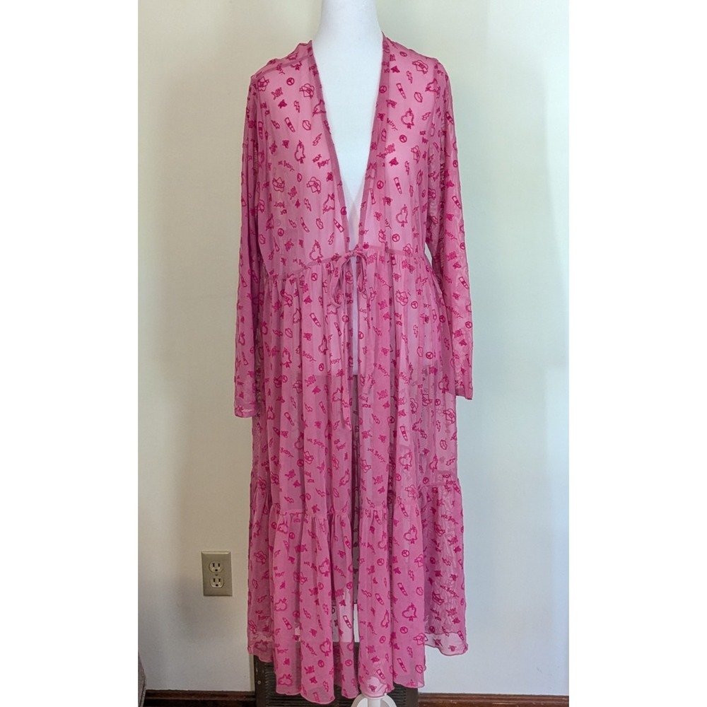 Torrid x Betsey Johnson Mesh Tie Front Long Sleeve Kimono Sz 1X Limited Edition